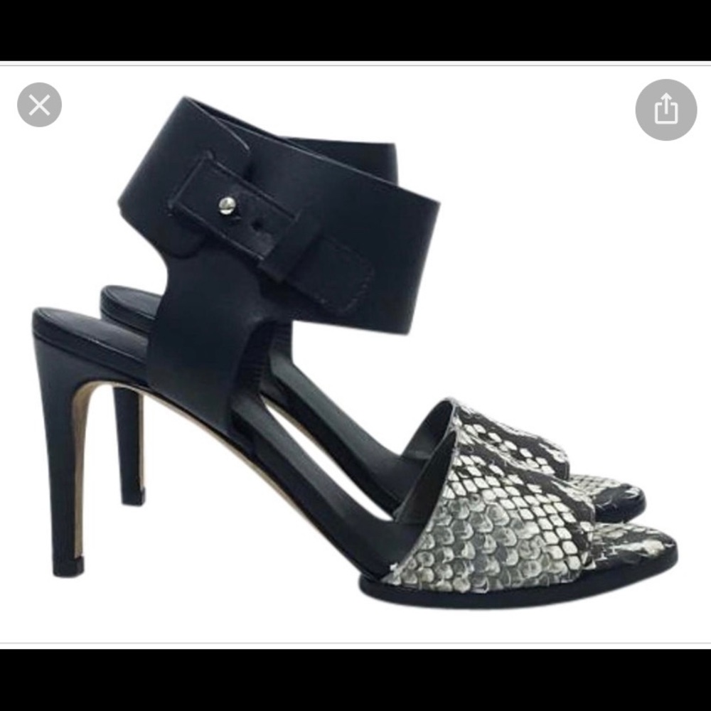 Vince black python snake embossed leather Antonia